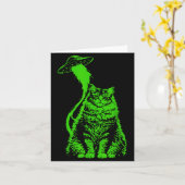 Grappige Y2k Alien Kat Ontvoering Meme Kaart (Gele Bloem)