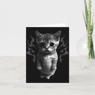 Grappige Y2k Retro Kat Grappige Vintage Kitten Mem Kaart