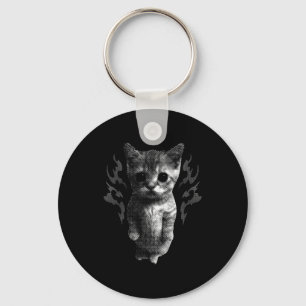 Grappige Y2k Retro Kat Grappige Vintage Kitten Mem Sleutelhanger