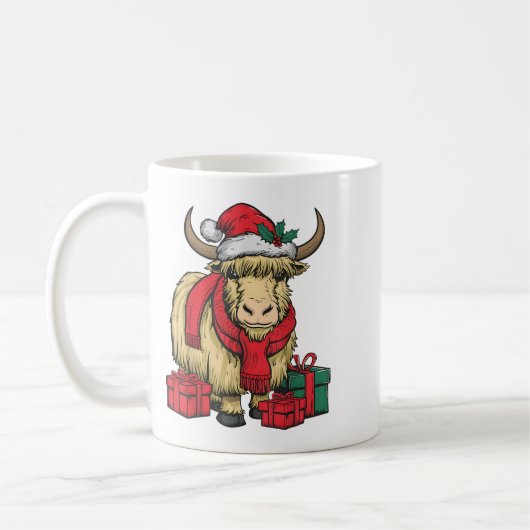 Grappige Yak Lover Kerstvakantie Santa Yak Kerstmi Koffiemok (Links)