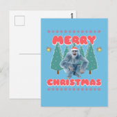 Grappige Yeti - Prettig Kerstfeest Briefkaart (Voorkant / Achterkant)