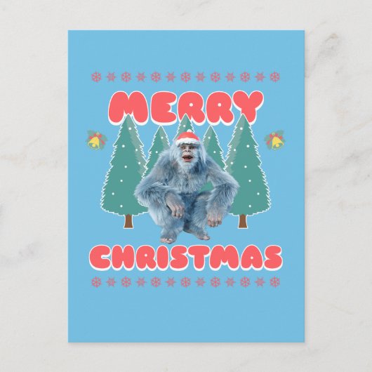 Grappige Yeti - Prettig Kerstfeest Briefkaart (Voorkant)