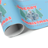 Grappige Yeti - Prettig Kerstfeest Cadeaupapier (Rol Hoek)