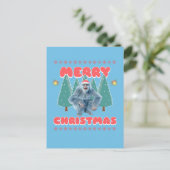 Grappige Yeti - Prettig Kerstfeest Feestdagenkaart (Staand voorkant)