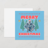 Grappige Yeti - Prettig Kerstfeest Feestdagenkaart (Voorkant / Achterkant)