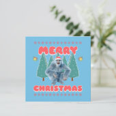 Grappige Yeti - Prettig Kerstfeest Feestdagenkaart (Staand voorkant)