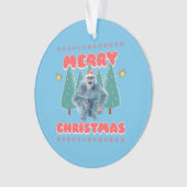 Grappige Yeti - Prettig Kerstfeest Ornament (voorkant)
