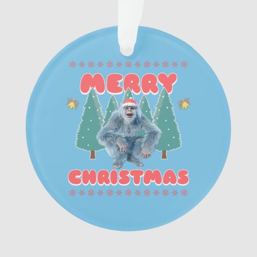 Grappige Yeti - Prettig Kerstfeest Ornament (voorkant)