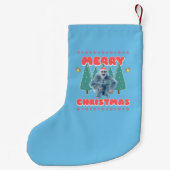 Grappige Yeti - Prettig Kerstfeest Persoonlijk Kleine Kerstsok (Achterkant)