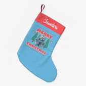 Grappige Yeti - Prettig Kerstfeest Persoonlijk Kleine Kerstsok (Voorkant (Hangend))