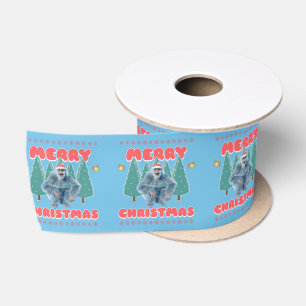 Grappige Yeti - Prettig Kerstfeest Satijnen Lint