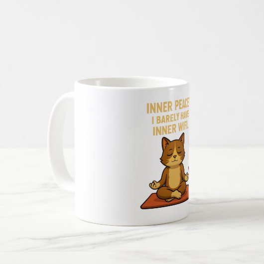 Grappige Yoga Cat Mok voor WiFi Liefhebbers (Voorkant links)