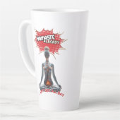 Grappige Yoga Comic Pop Art - "Namaste al" Latte Mok (Linkerhoek)