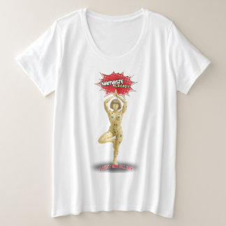 Grappige Yoga Comic Pop Art - "Namaste al" Plus Grote Maat T-shirt