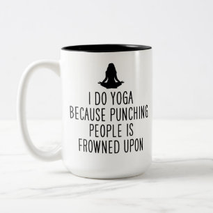 Grappige Yoga Docent Gift Ik Doe Yoga Omdat Ponsen Tweekleurige Koffiemok