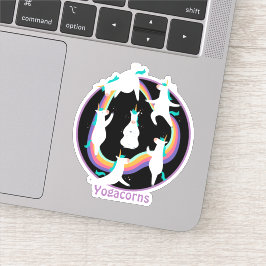Grappige YOGA Eenhoorns Poses Namaste Rainbow Cust Sticker