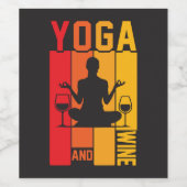 Grappige yoga en wijn lotus pose wijn etiket (Enkel label)