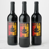 Grappige Yoga en Wijn Lotuspositie Etiket (Flessen)
