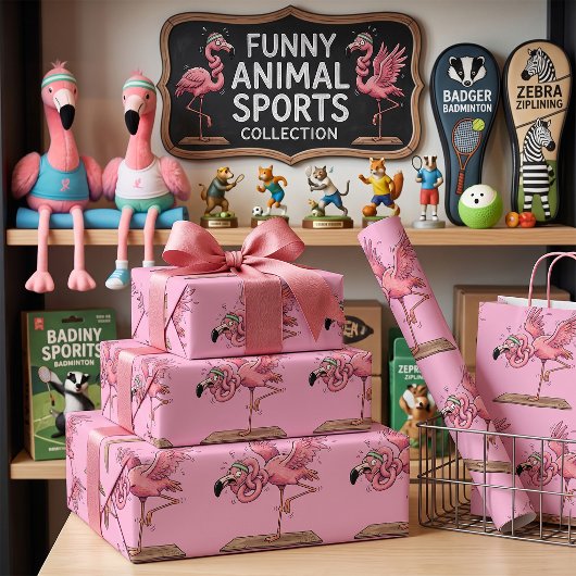 Grappige Yoga Flamingo Workout Mislukking Cadeaupapier