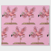 Grappige Yoga Flamingo Workout Mislukking Cadeaupapier (Vlak)