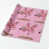 Grappige Yoga Flamingo Workout Mislukking Cadeaupapier (Uitgerold)