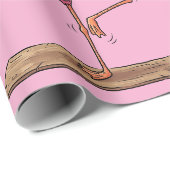 Grappige Yoga Flamingo Workout Mislukking Cadeaupapier (Rol Hoek)