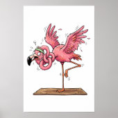 Grappige Yoga Flamingo Workout Mislukking Poster (Voorkant)