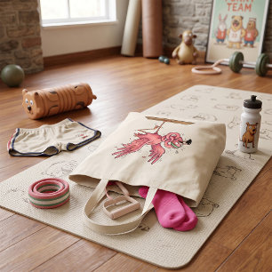 Grappige Yoga Flamingo Workout Mislukking Tote Bag