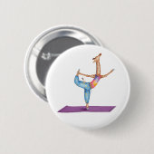 Grappige yoga giraf ronde badge ronde button 5,7 cm (Voorkant /achterkant)