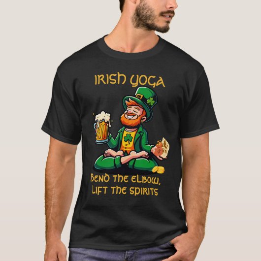 Grappige yoga Ierse grap bier traditie Ierland tro T-shirt (Voorkant)