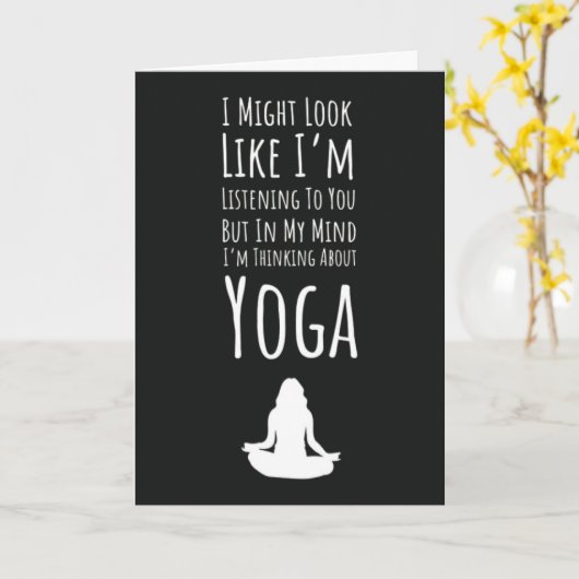 Grappige Yoga Kaarten Humor Grapje (Gele Bloem)