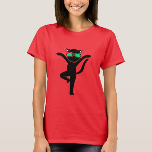 Grappige Yoga Kat Houden Humor Mooie Kat Yoga Inst T-shirt