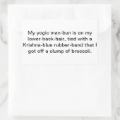 Grappige yoga Krishna man-bun Hankamer Artjunkhaus Rechthoekige Sticker (Tas)