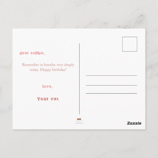 Grappige Yoga Meditatie Kat Schattig Dier Verjaard Briefkaart (Achterkant)