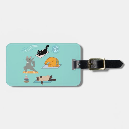 Grappige Yoga met Katten Bagagelabel (Voorkant horizontaal)