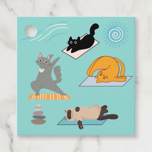 Grappige Yoga met Katten Bedankjes Labels (Voorkant)