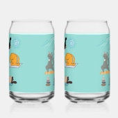 Grappige Yoga met Katten Blikvorm Glas (Links)