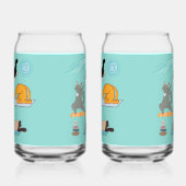 Grappige Yoga met Katten Blikvorm Glas (Rechts)