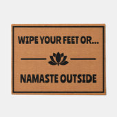 Grappige Yoga Namaste Zen Humor Rustieke Minimalis Deurmat (Voorkant)
