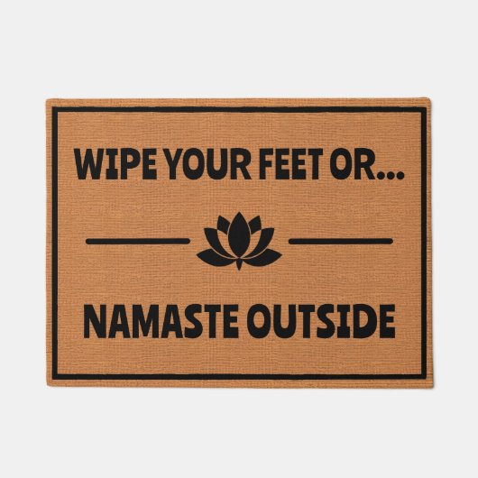 Grappige Yoga Namaste Zen Humor Rustieke Minimalis Deurmat (Voorkant)