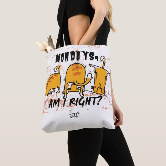 Grappige Yoga Oranje Katten Tote Bag (Dichtbij)