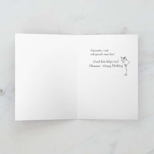 Grappige Yoga Pose vrouw verjaardagskaart Kaart (Binnen)