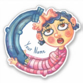 Grappige Yoga Pose waterverf Custom Sticker (Voorkant)