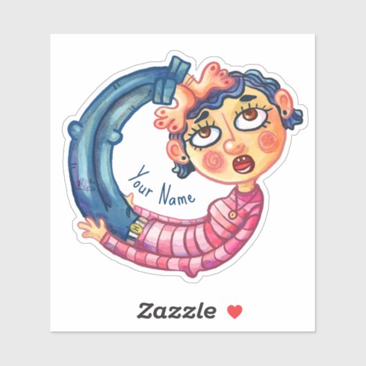 Grappige Yoga Pose waterverf Custom Sticker (Vel)