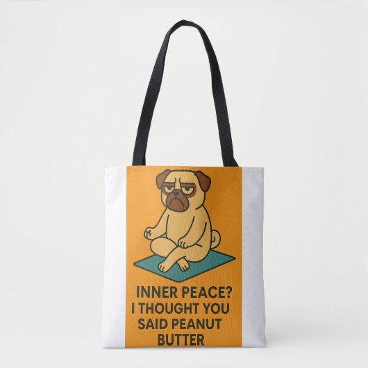 Grappige Yoga Pug Canvas tas (Voorkant)