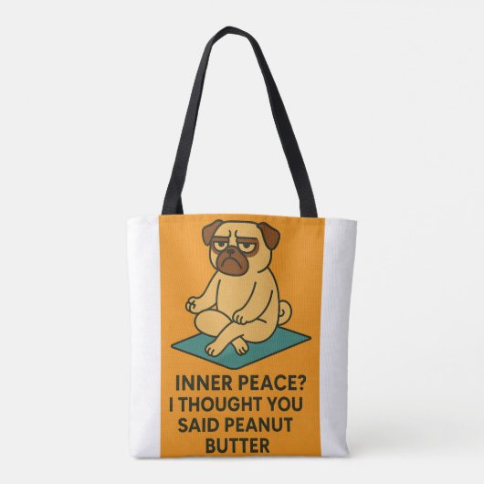 Grappige Yoga Pug Canvas tas (Achterkant)