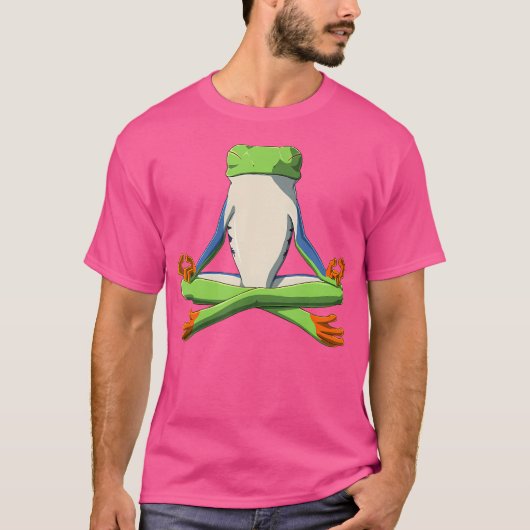 Grappige Yoga Red Eyed Tree Frog T-shirt (Voorkant)