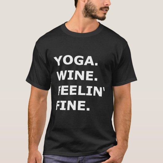Grappige Yoga Wijn T-shirt (Voorkant)