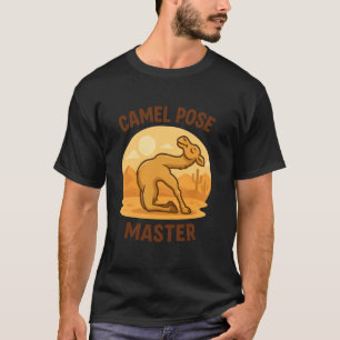 Grappige Yoga Woestijn Dier Kameel Pose Meester Pu T-shirt