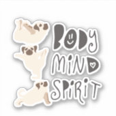 Grappige yogahouding pugs vinyl sticker (Voorkant)